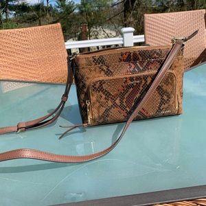 Faux snakeskin crossbody
